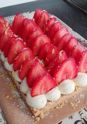 Une photo de Tarte aux fraises à la crème mascarpone