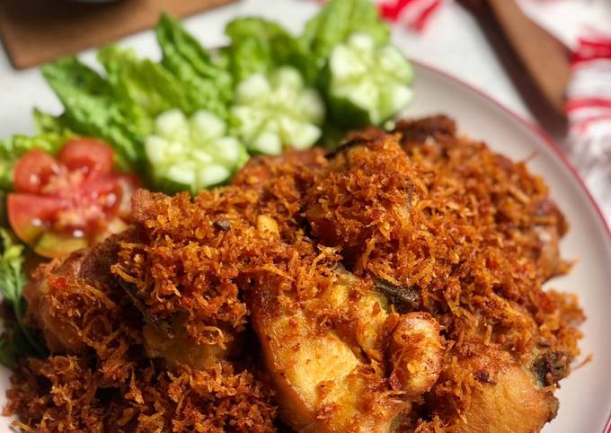 Resep Ayam Goreng Serundeng Kemiri Anti Gagal