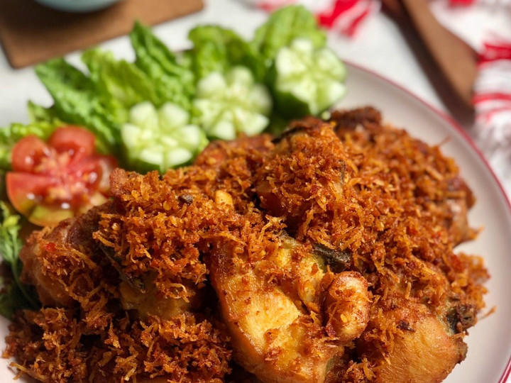 Resep Ayam Goreng Serundeng Kemiri Anti Gagal