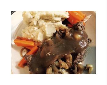 Ultimate Making Recipe Beef steak with mashed potato Savory Delicious