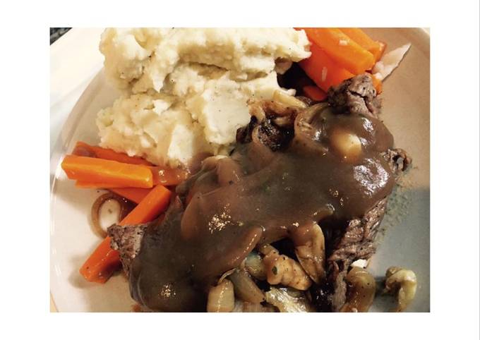 Beef steak with mashed potato