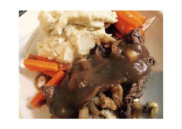 Beef steak with mashed potato Beef steak with mashed potato