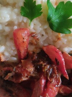 Una foto de Rabanitos veganos con arroz (otra más... Si!)