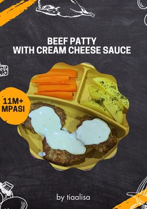 Foto resep Beef Patty with Cream Cheese Sauce : 11m+ MPASI