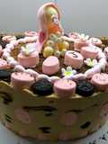 Torta helada dulce de leche, oreo y malvaviscos para babyshower