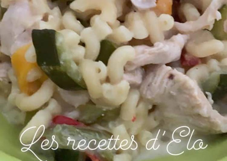 Recette: Coquillettes poulet crème au Cookeo