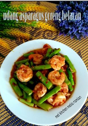 Foto resep Udang asparagus goreng belacan