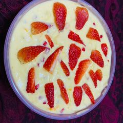 A picture of Mix fruit custard.