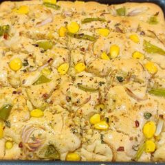 A picture of Foccacia bread.