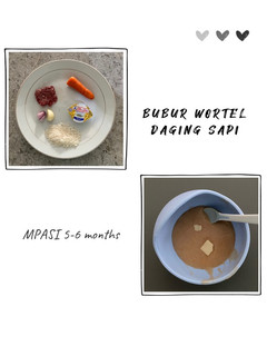 Foto resep Mpasi 5 - 6 bulan : bubur wortel daging sapi