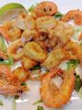 Frittura di Calamari e Gamberi con Farina di Grano Tenero tipo 00 e Semola di Grano Duro