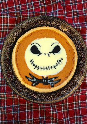 Jack Skellington csokis sütőtökkrém pite recept fotója