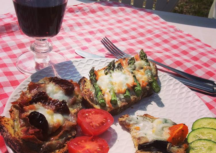 Voici la recette Trio de Bruschetta Délicieux garanti