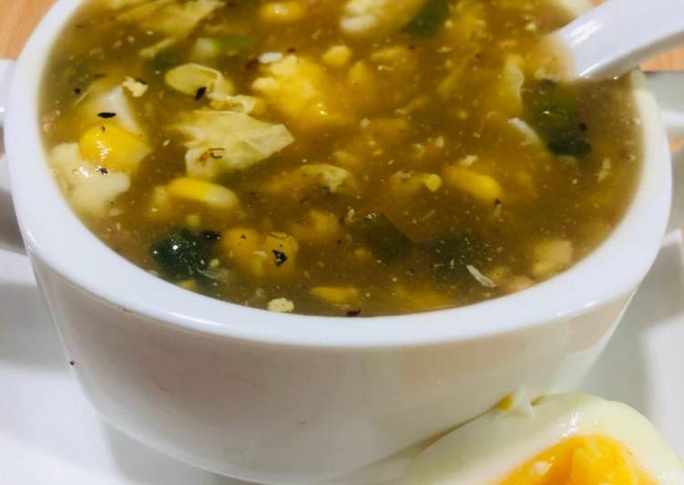 Healthy Recipe of Sweet corn 🌽 Egg soup