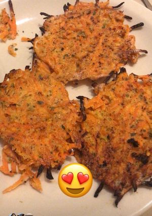 Una foto de “milanesa” de zanahoria (vegetariana)