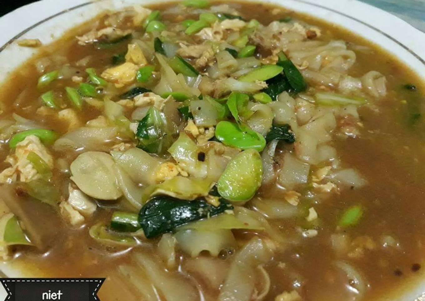 Kwetiaw rebus pete pedas / kwetiaw rebus tek tek