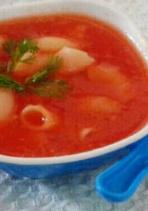 A picture of Tomato Macaroni Soup.