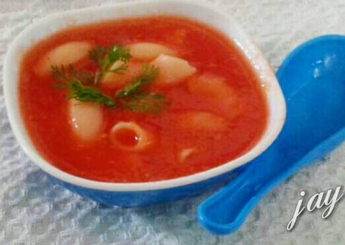 Steps to Prepare Super Quick Homemade Tomato Macaroni Soup