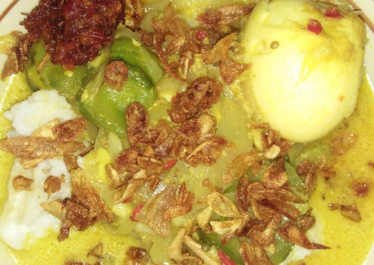 Langkah Mudah untuk Menyiapkan Sayur Lontong (Labu dan Telur), Bikin Ngiler