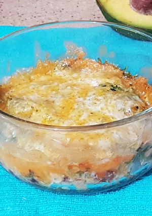 Una foto de Vegetales Low Carb al gratín en microondas