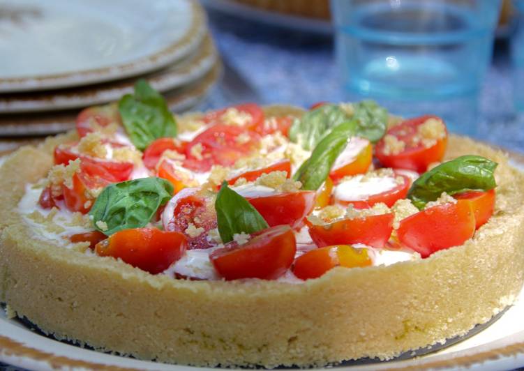 Crostata caprese al pesto