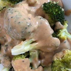 Broccoli with Peppered Cheese Sauce A picture of Broccoli with Peppered Cheese Sauce.