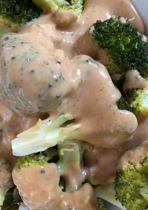 A picture of Broccoli with Peppered Cheese Sauce.