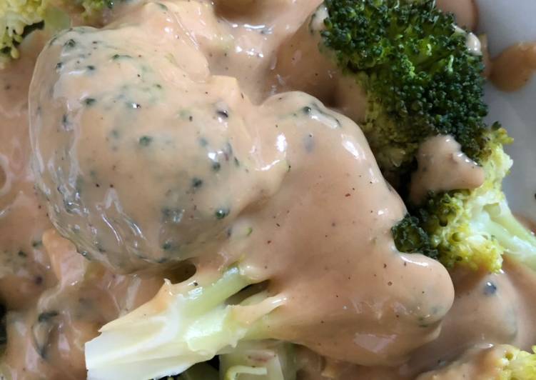 Broccoli with Peppered Cheese Sauce