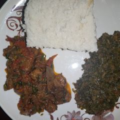Wet fry matumbo and managu A picture of Wet fry matumbo and managu.