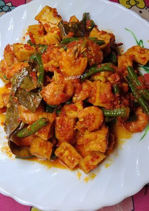 Foto resep Udang + tahucina + kacang panjang, BALADO