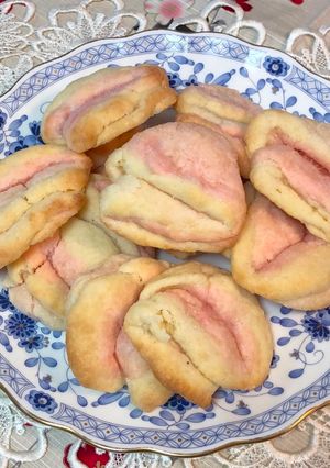A picture of Pink Cream Cheese Cookies.