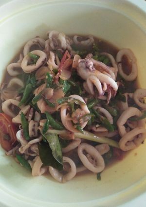 Foto resep Cumi tauco medan cabe hijau 😀😀