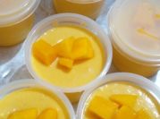 Una foto de mousse de mango