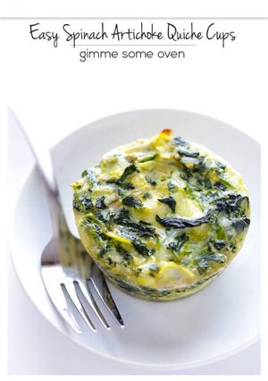 A picture of Easy spinach artichoke quiche cups.