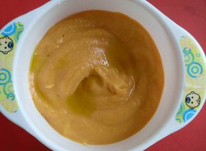 Foto resep MPASI 7m+ : Wortemcha (Wortel,Tempe,Kabocha)+evoo