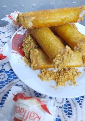 صورة لوصفة لفائف التوست بالقشطه والفول السوداني