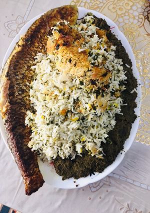 عکسی از دستور سبزی پلو با ماهی