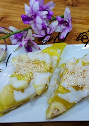 Hình của món Bánh Chuối Hấp Nước Cốt Dừa.