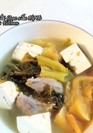 Hình của món Canh Cải Chua Thịt Bò - Tomato Salted Cabbage Tofu Soup.