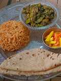 Mula Bhaji & Brinjal Sabzi(Radish Greens & Eggplant Curry)