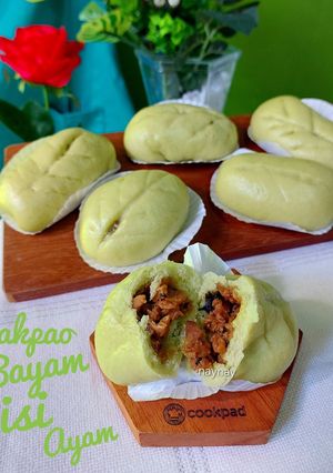 Foto resep Bakpao Bayam Isi Ayam (no mixer)