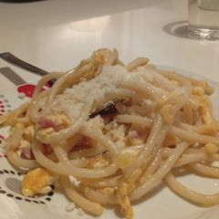 A picture of Spaghetti carbonara.