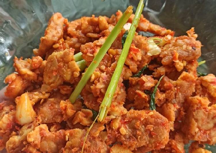 Tempe geprek kemangi sereh