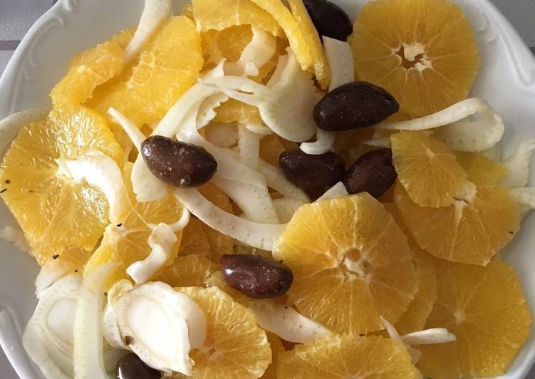 Recette de Fait maison Salade orange-fenouil-oignon