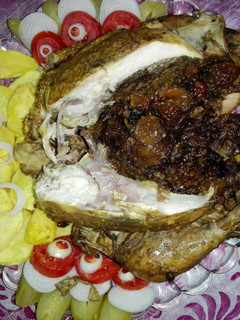 عکسی از دستور مرغ شکم پر