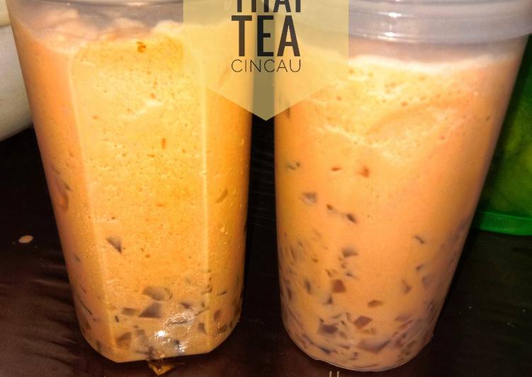 Langkah Mudah untuk Menyiapkan Thai tea cingcau yang Enak