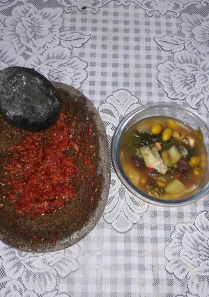 Foto resep Sayur asem+ sambal terasi+ ikan asin kepala batu...😋