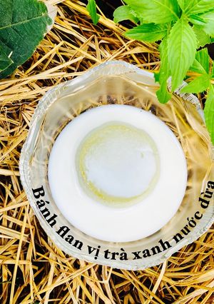 Hình của món Bánh flan 🍮 vị trà xanh nước dừa.