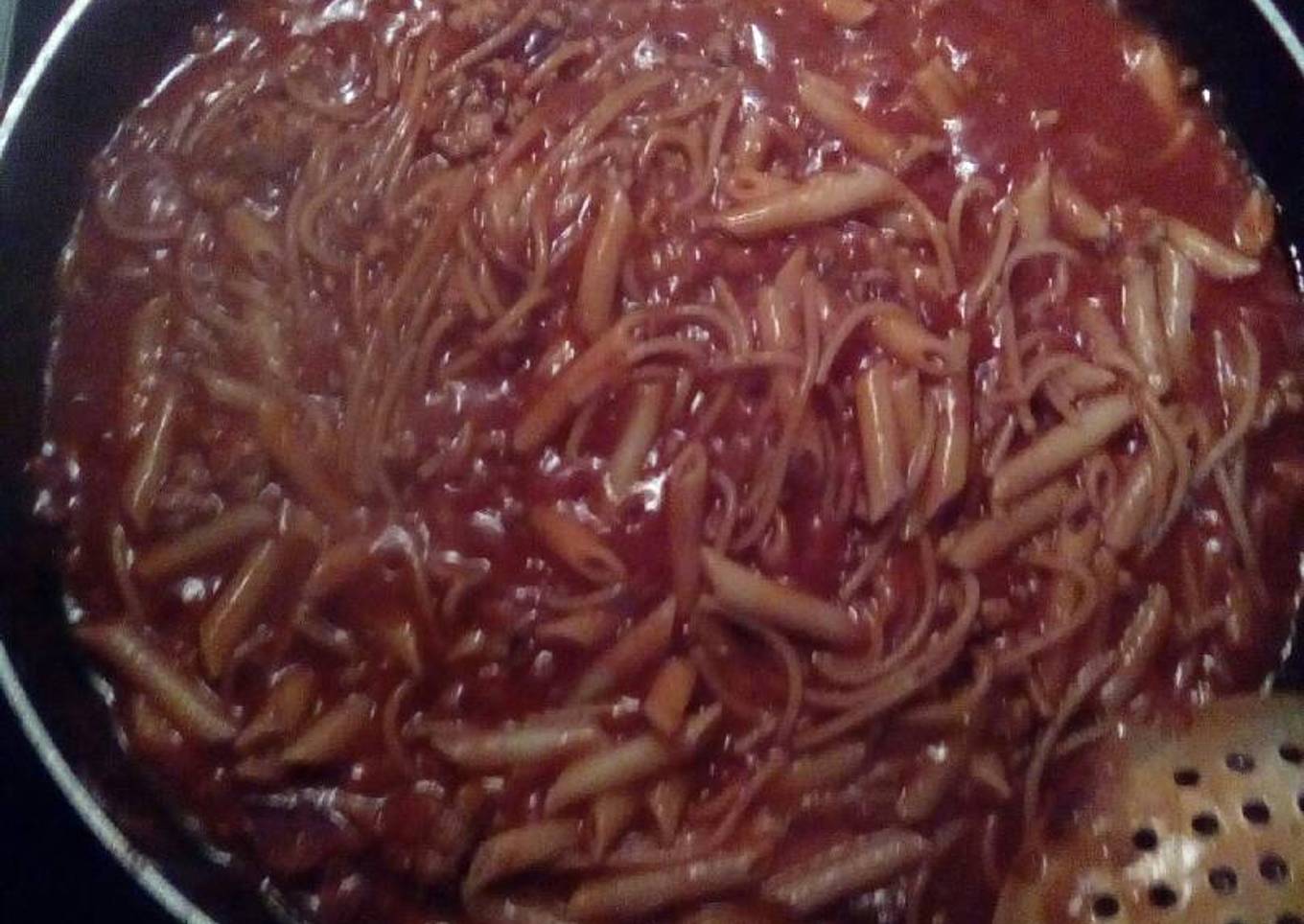 Macarrones y spaguetti con carne picada