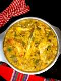 আইড় মাছের মাথা, সিম,আলু দিয়ে লাউ শুক্তো